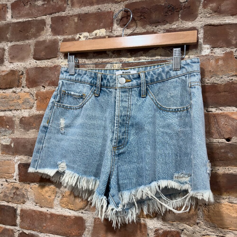 BB Dakota by Steve Madden Light Blue Distressed Denim Jean Shorts